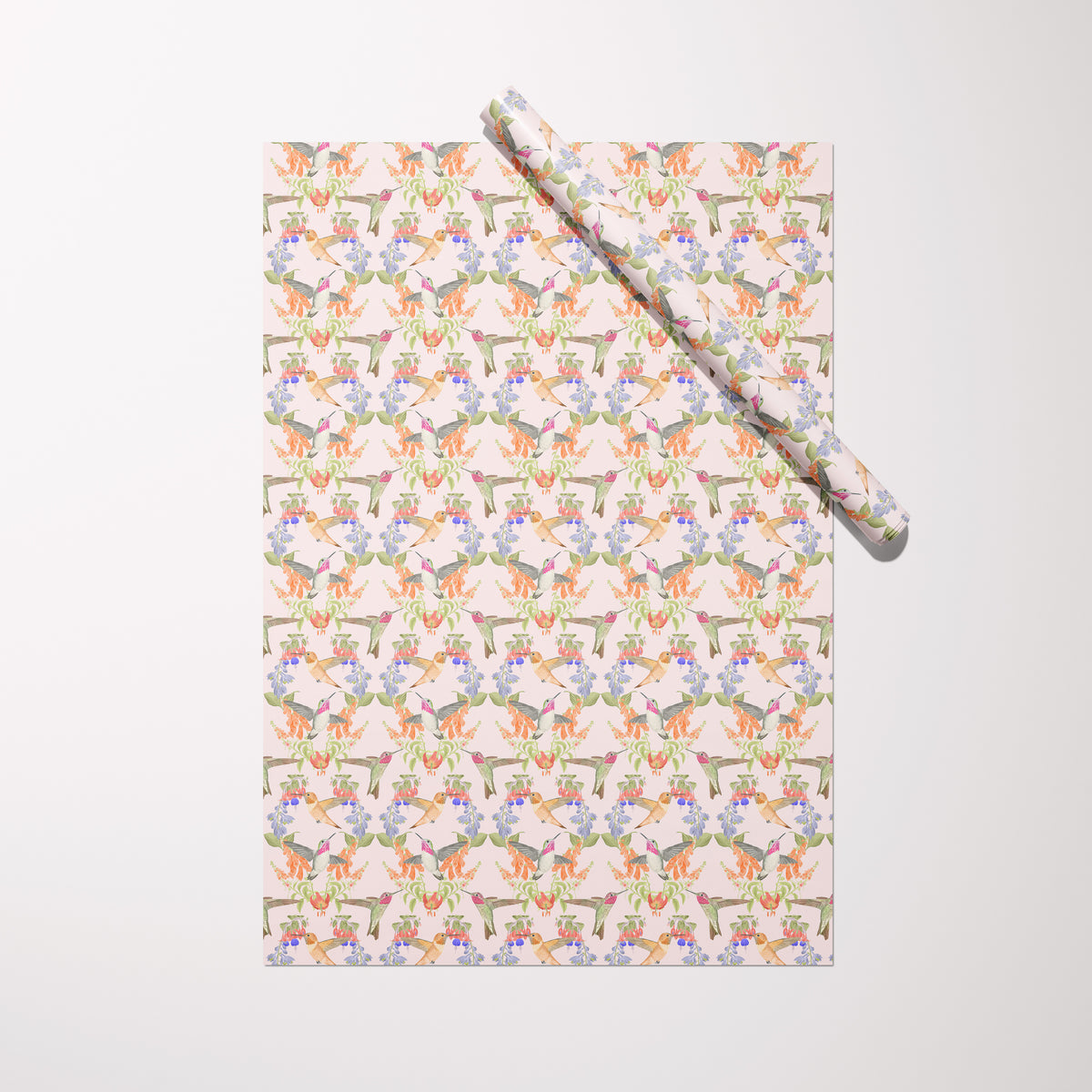 Hummingbird gift wrap sheet with roll