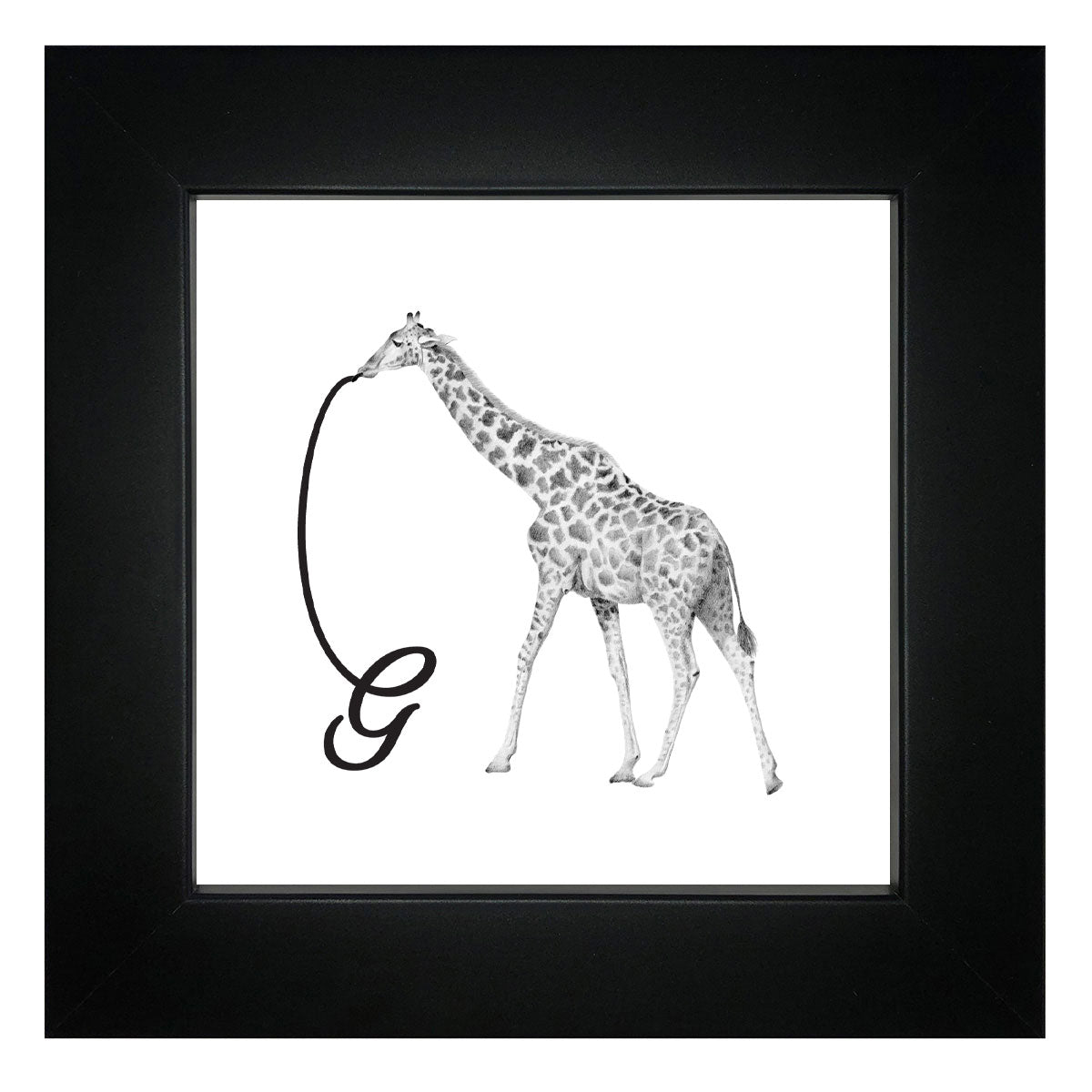G is for Giraffe Framed Giclee Print