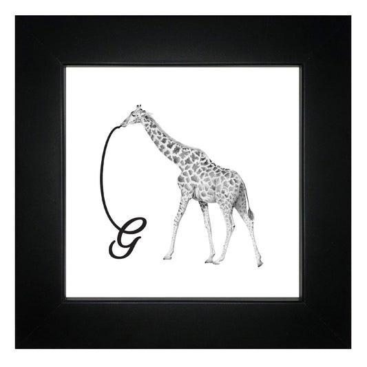 G is for Giraffe Framed Giclee Print