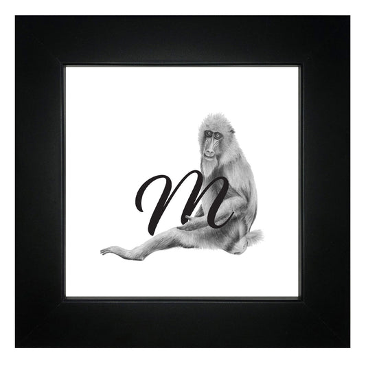 M is for Mandrill Framed Giclee Print