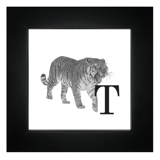 T is for Tiger Framed Giclee Print