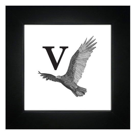 V is for Vulture Framed Giclee Print