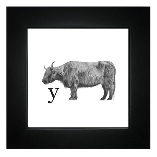 Y is for Yak Framed Giclee Print
