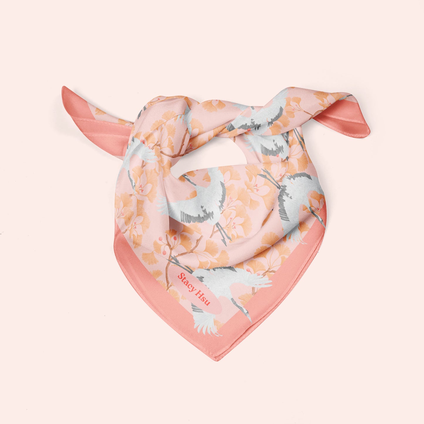 Japanese Cranes Silk Scarf