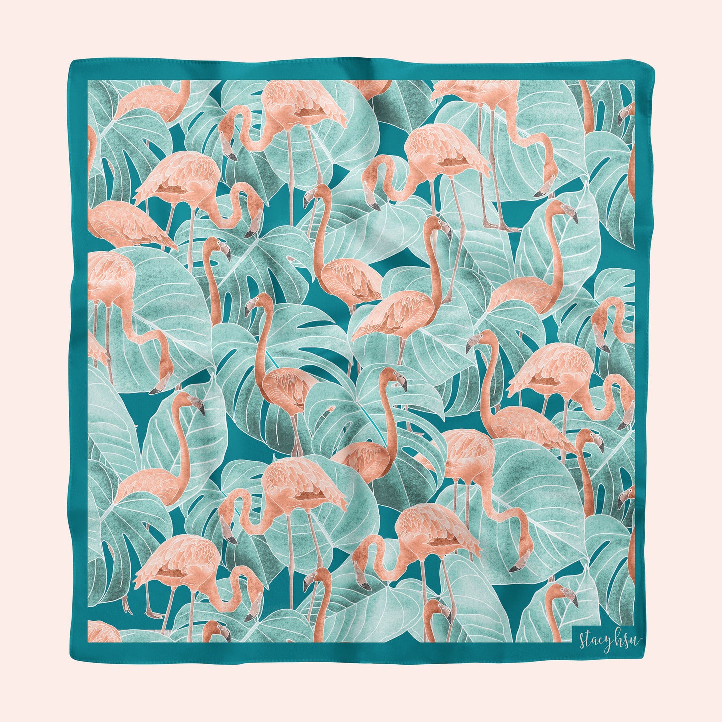 Flamingos Silk Scarf