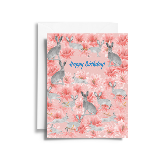 Spring Bunny Birthday Card