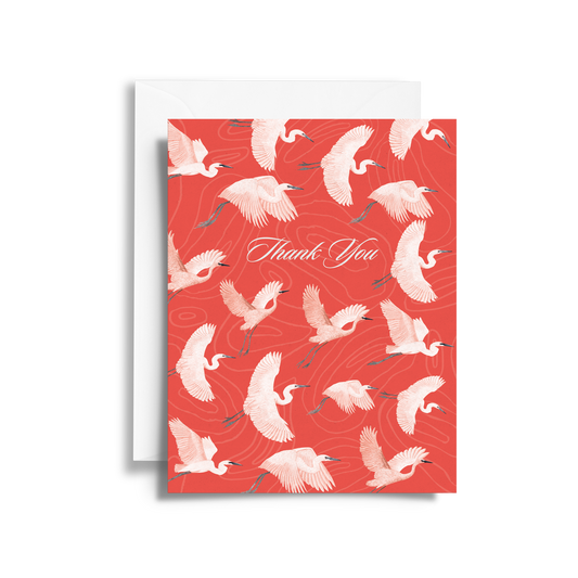 Elegant Egret Thank You Card