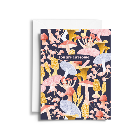 You Are Awesome Card | Whimsical Mushroom