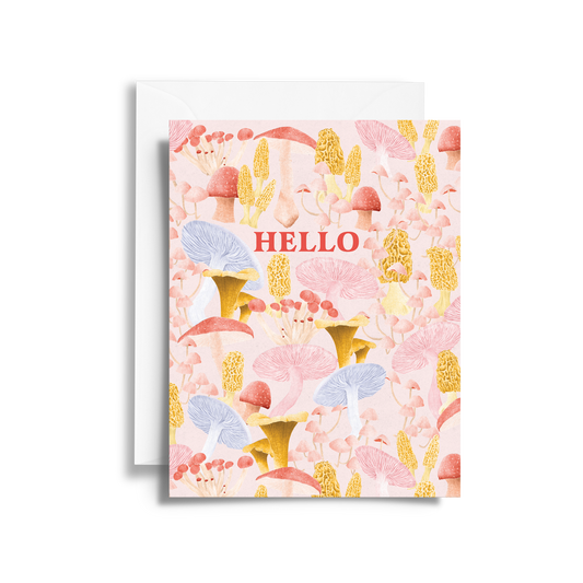 Hello Card | Whimsical Mushroom
