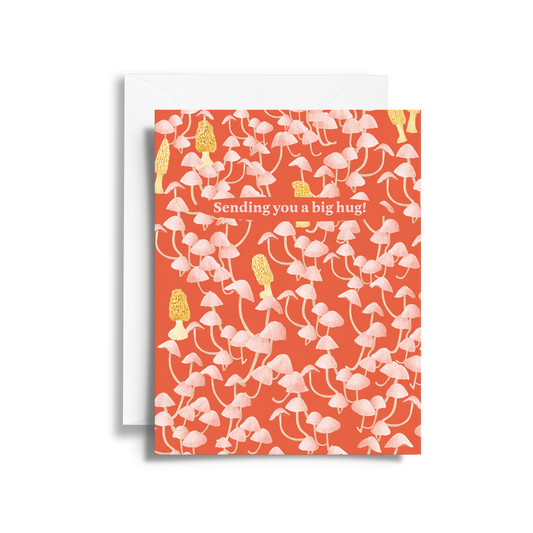 Big Hug Card | Coral Mushroom Pattern