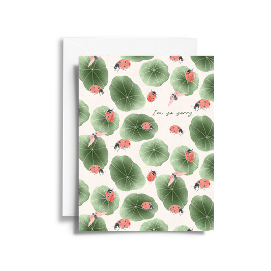 I'm So Sorry Card | Ladybug Garden Pattern