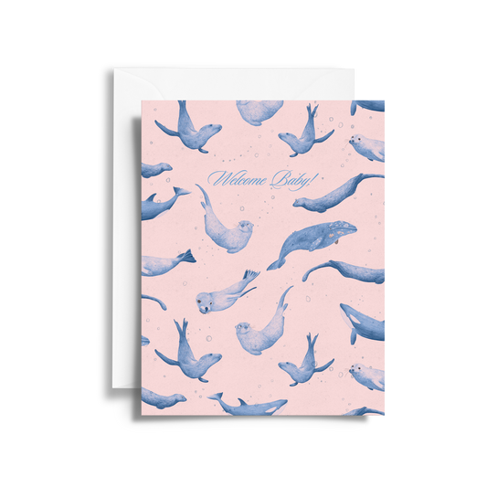 Welcome Baby Card | Salish Sea Pattern