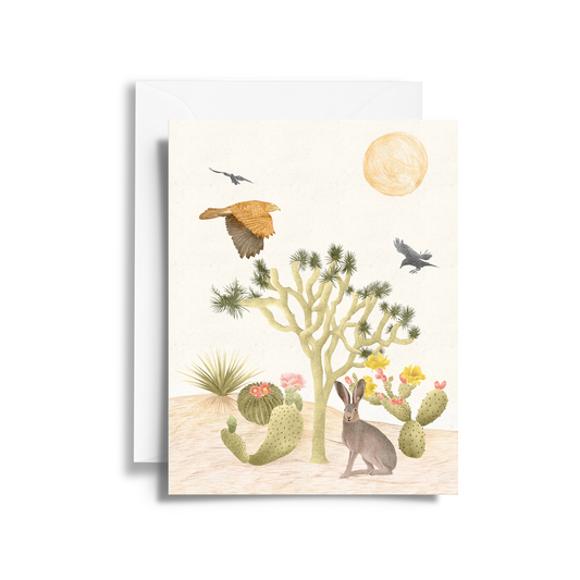 Mojave Desert Cacti & Wildlife Fine Art Card