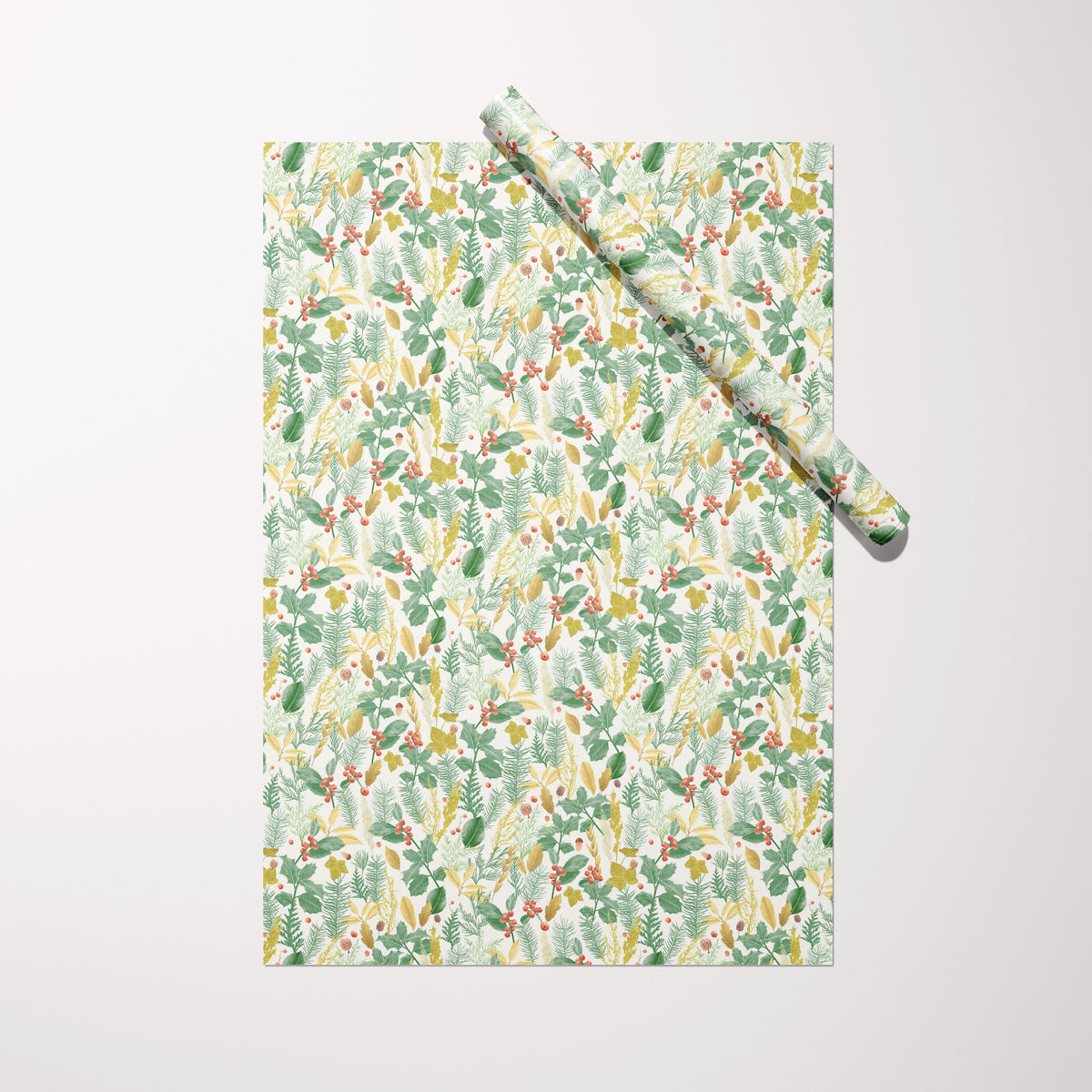 Woodland Foliage gift wrap sheet with roll