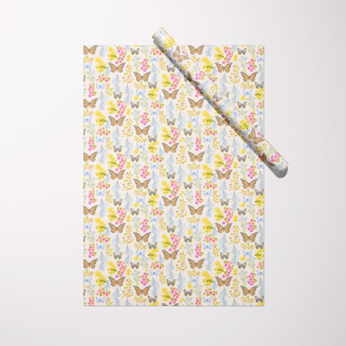 Butterfly Garden gift wrap sheet with roll