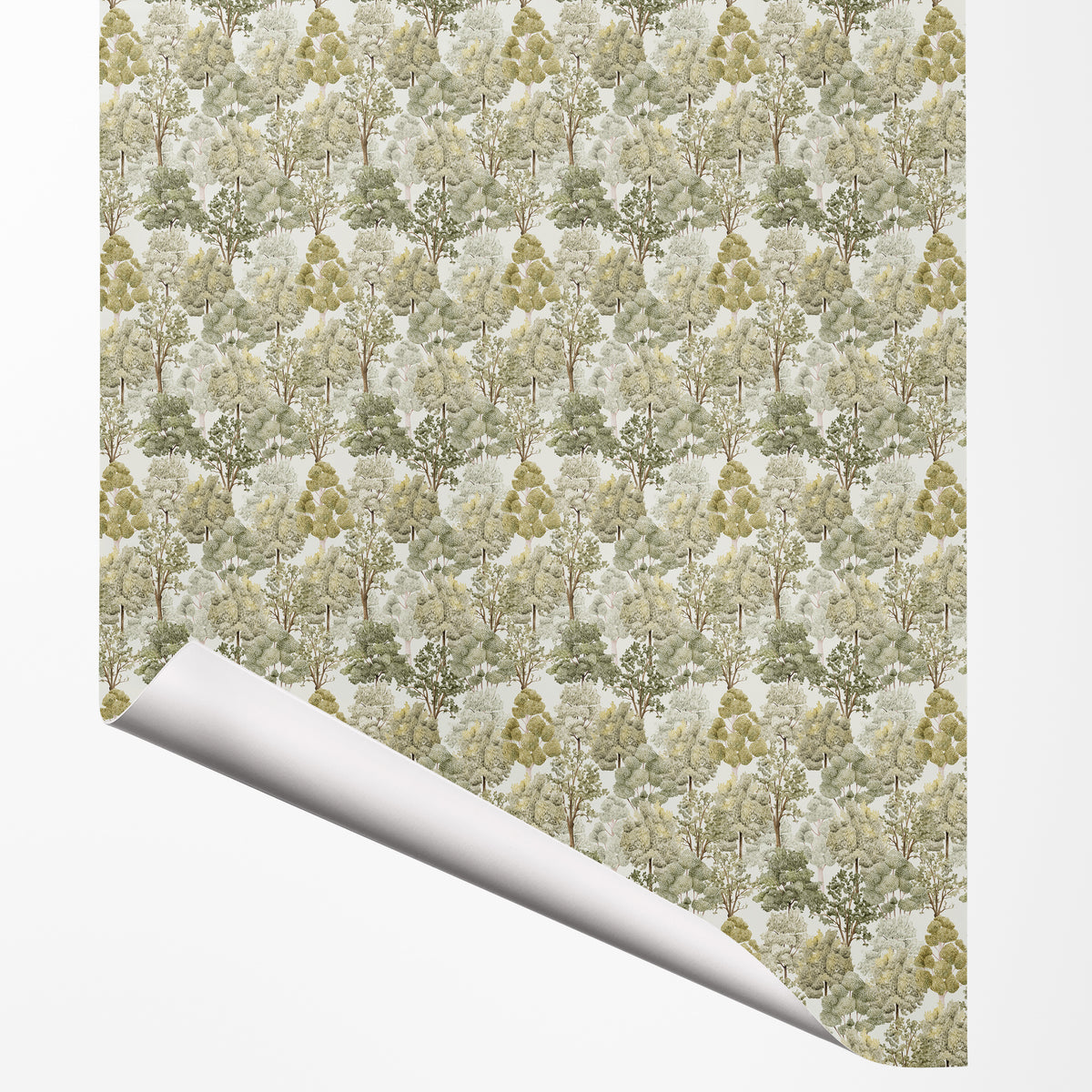Deciduous Forest gift wrap sheet with corner turned