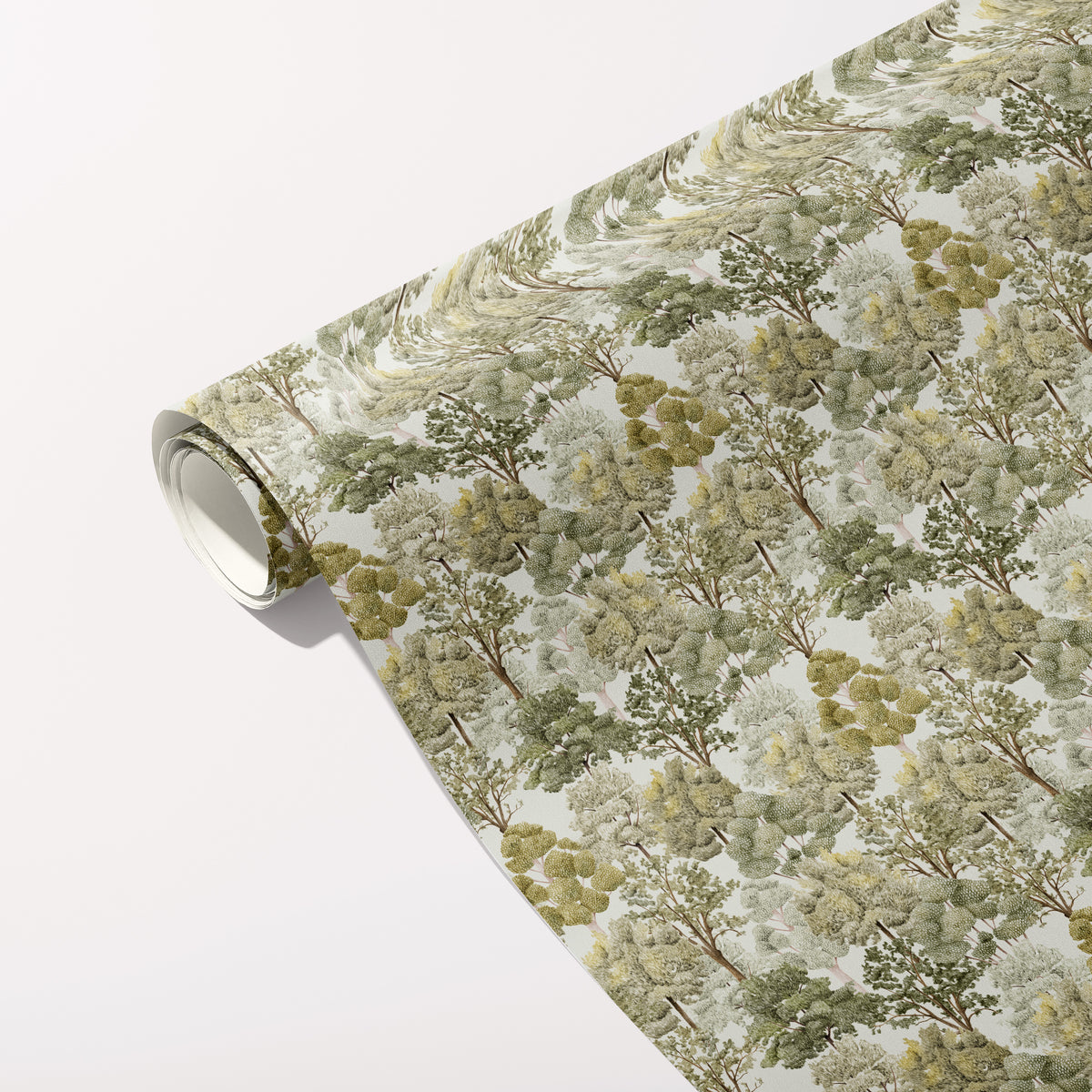 Deciduous Forest gift wrap roll unfurled