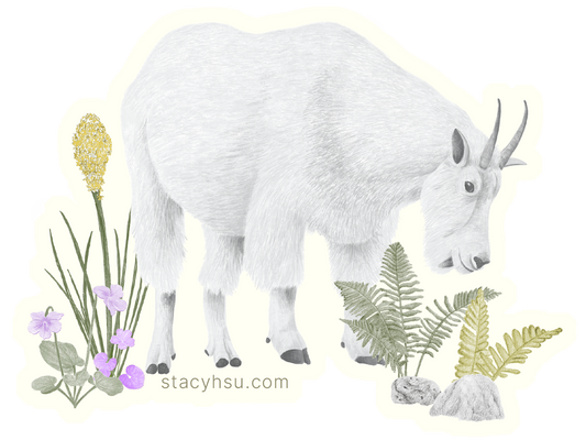 Olympic Mountain Goat vinyl sticker