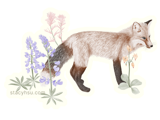 Red Fox vinyl sticker